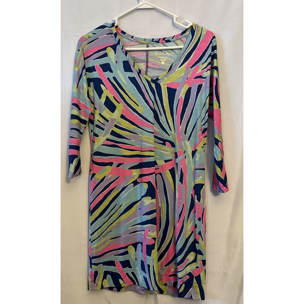 Lilly Pulitzer Cori Mini Dress XXS Dark Blue Green Purple Pink Sea Dreamin